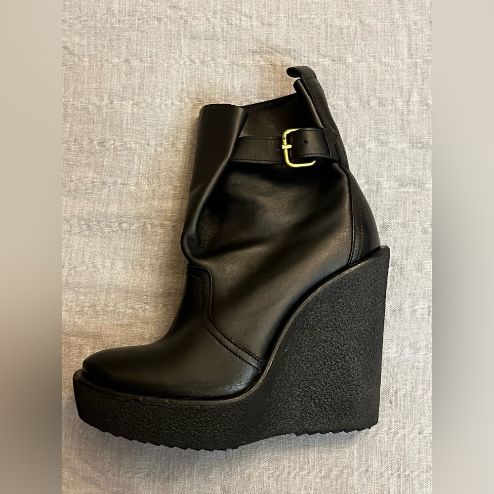 Pierre Hardy Black ankle wedge platform boots